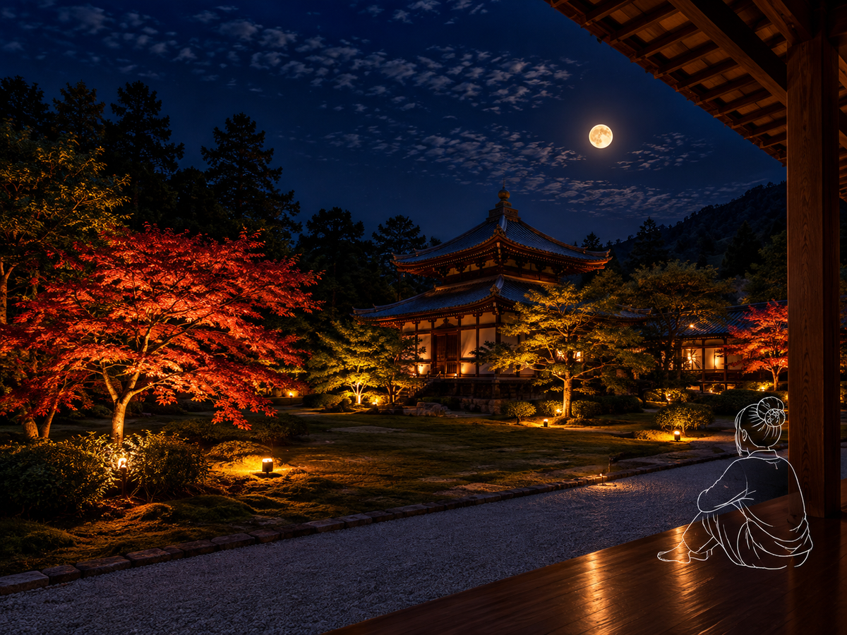 【2026年秋】京都・嵐山の紅葉を、夜から朝まで。［鹿王院］で1日5組だけの特別な宿坊体験